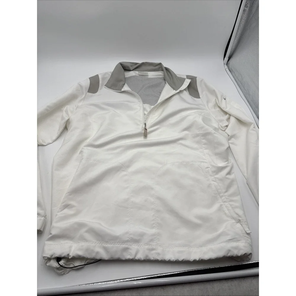 Nike Golf Pull Over‎ Jacket Mens Size Extra Large White Quarter Zip  Wrist